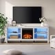 preview thumbnail 9 of 43, Wood Fireplace TV Stand for 75 Inch TV Entertainment Center, 70 Inch 70 Inch - White & Blue LED