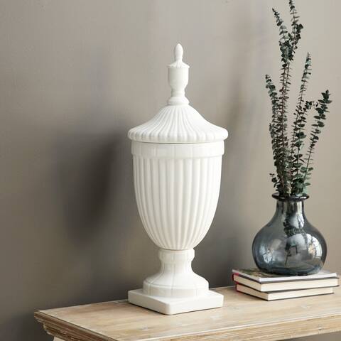 White Dolomite Country Decorative Jar