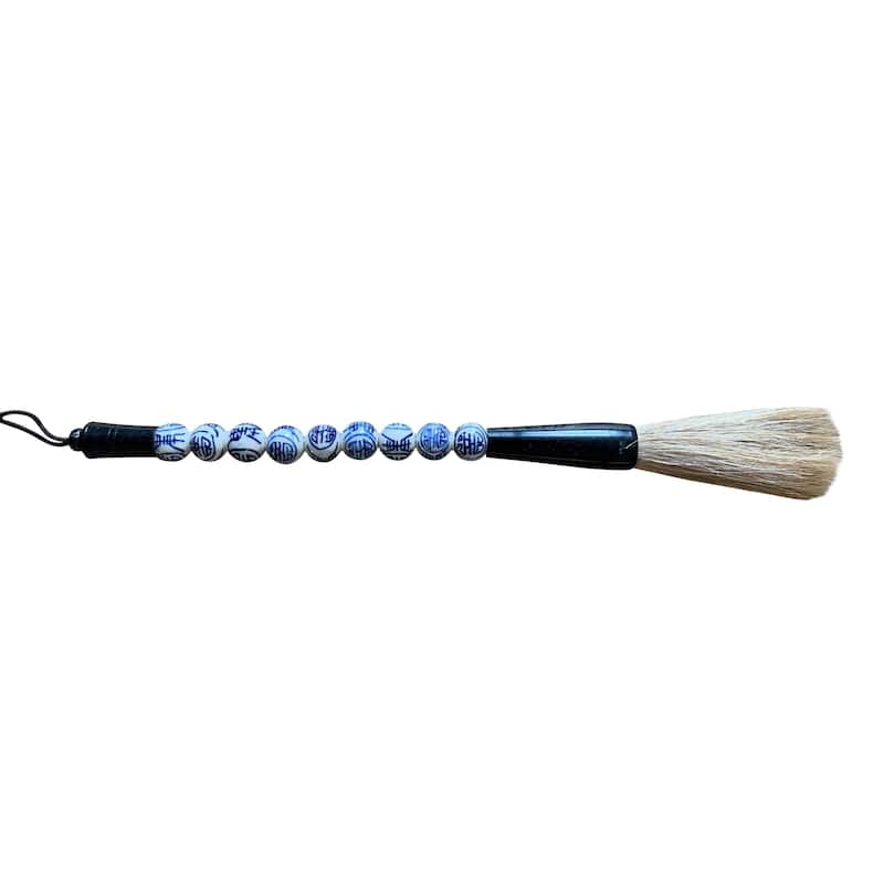 Artissance 12" Long Blue and White Ceramic Ball Calligraphy Brush - Blue and White