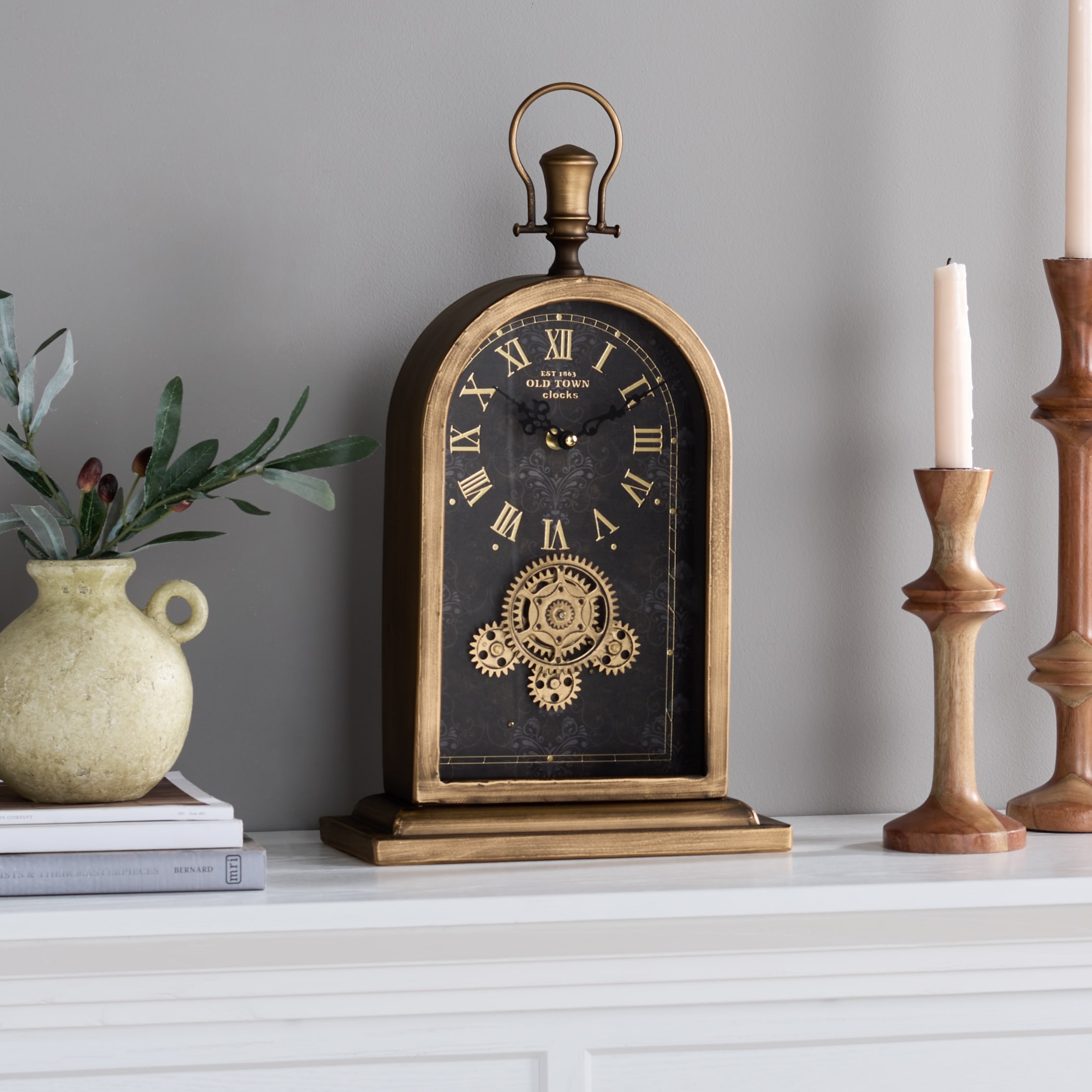 SEI Furniture Maximilian Bell Table Clock - 10"W x 6"D x 19"H
