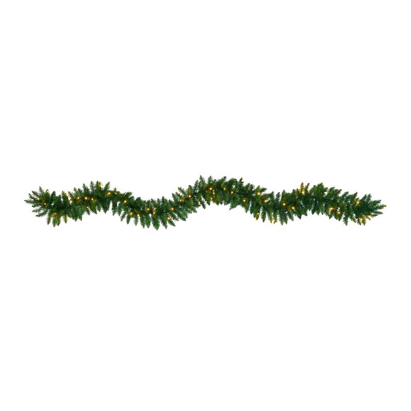 9Ft Christmas Garland with LED Lights - Artificial Pine Holiday Decor for Home - 108