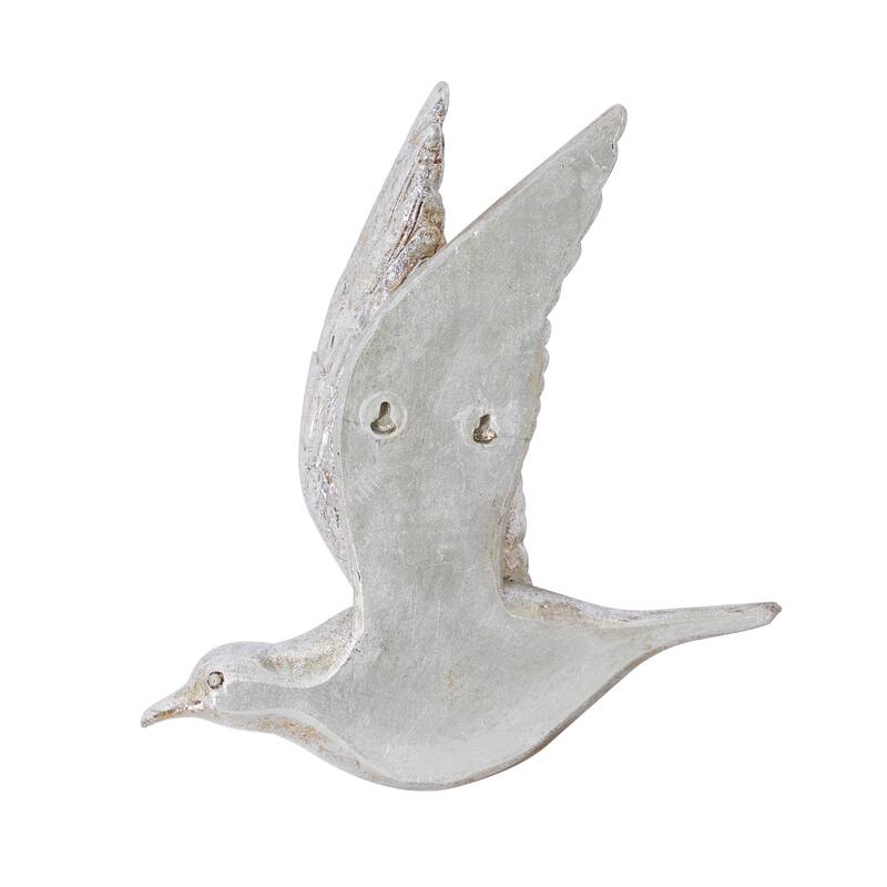 Polystone Weathered 3D Floating Bird Wall Decor (Set of 3) - Dark Brown, Gold, Silver