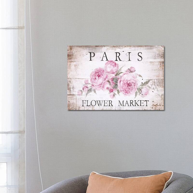 iCanvas "Paris Flower Market Sign" by Debi Coules Canvas Print - 18x26x1.5