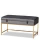 preview thumbnail 3 of 19, Aliana Glam and Luxe Velvet and Gold Metal Large Storage Ottoman Grey