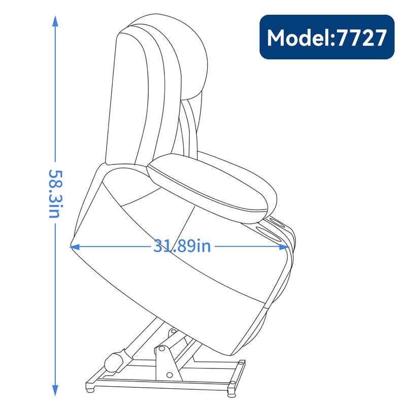 Dual Motor Infinite Position Power Lift Recliner Chair Heavy Duty Motion Mechanism with Massage and Lumbar Heating, Cup Holders