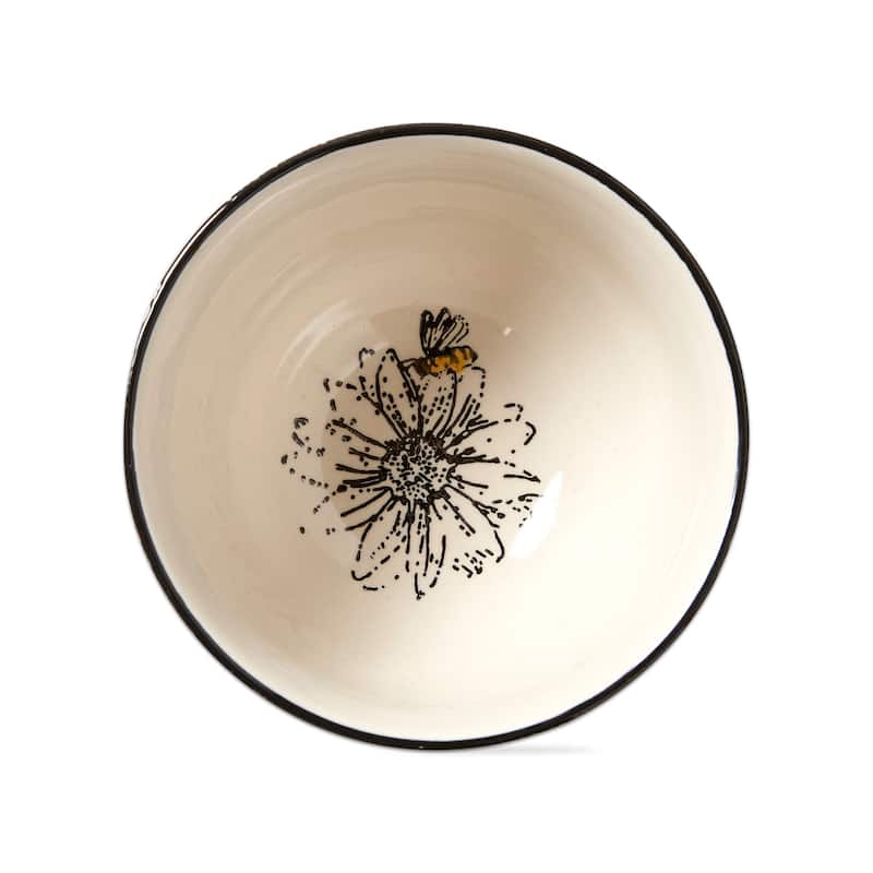Let It Bee Multicolor Ceramic Snack Bowl 14oz Dishwasher Safe 3h x 4.75dia Perfect for Spring Dining