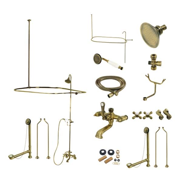 dimension image slide 0 of 2, Kingston Brass Vintage Clawfoot Tub Faucet Package