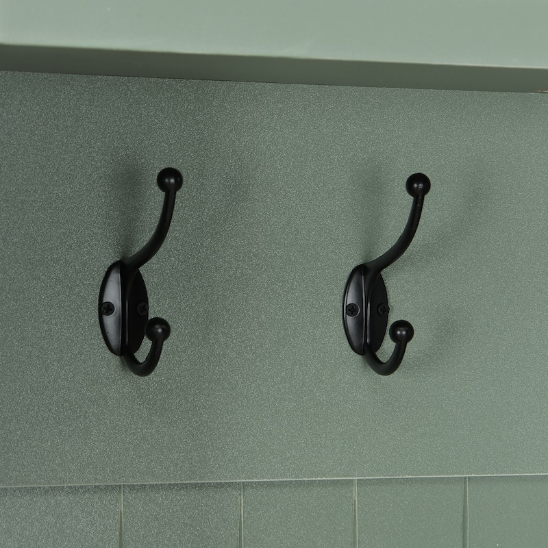 Farmhouse Hall Tree with 8 Hooks 8 Compartments Wooden Bench for Entryway