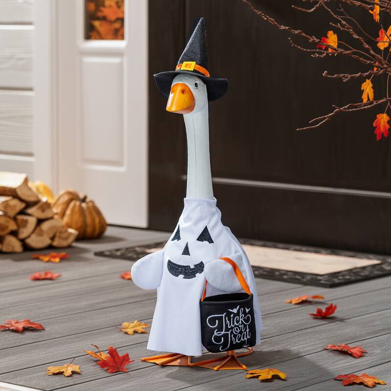 Porch Goose Outfit for Garden Statue - Ghost