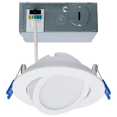11W 4" Directional Low-Profile Downlight CCT Selectable 120V White Finish
