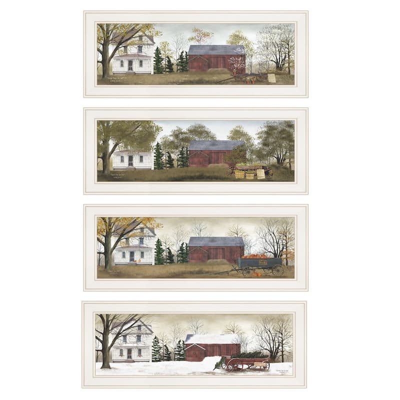 TrendyDecor4U Farmhouse "Season's Collection" 4-Piece Vignette by Billy Jacobs - White