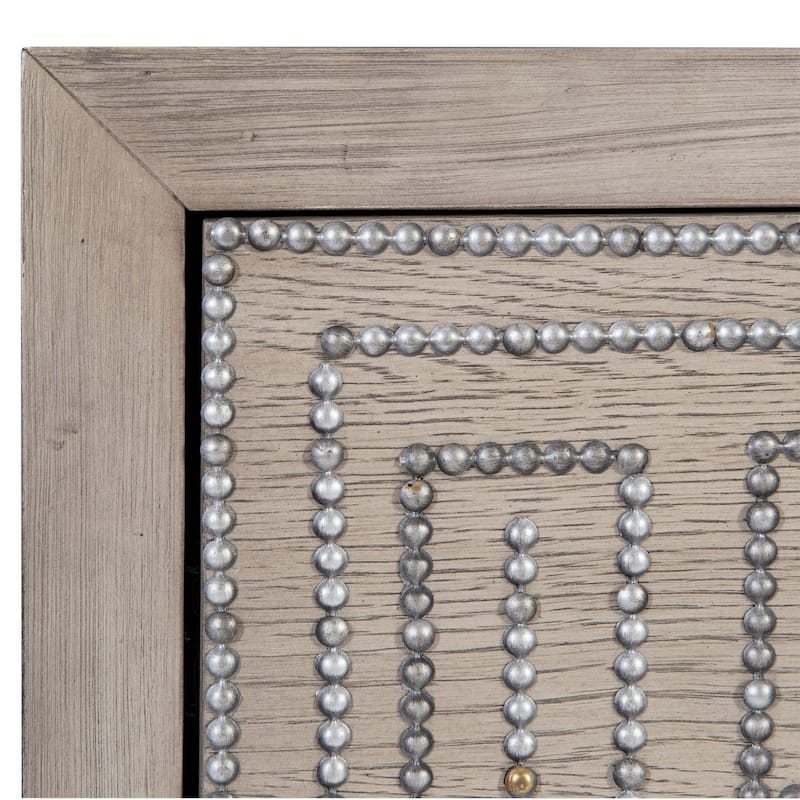Uttermost Devya 32" Wide Alder Wood 3 Drawer Nightstand with Iron
