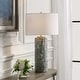 preview thumbnail 2 of 6, Uttermost Meltdown Ivory Teal Table Lamp - 28.5'' H X 16'' W X 16'' D