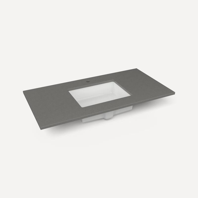Robern TB49UCO-1 49" Quartz Vanity Top for Single Hole Faucet - Stone Gray