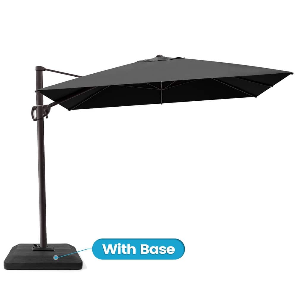 9 x 10.5 FT Outdoor Patio Umbrella Cantilever-Offset Umbrella with 4-Piece Fillable Weighted Base
