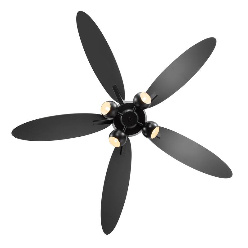 52" Wood 5-Blade Fandelier Ceiling Fan with Remote and Light