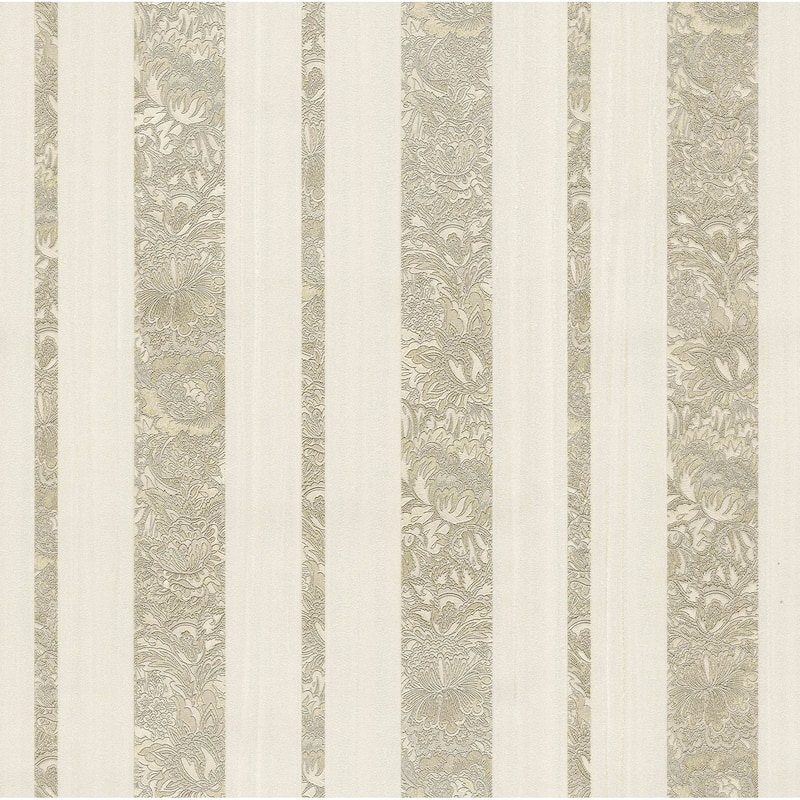 Ophelia Certosa Lavender Floral Stripe 33' L X 20.5" W Wallpaper Roll
