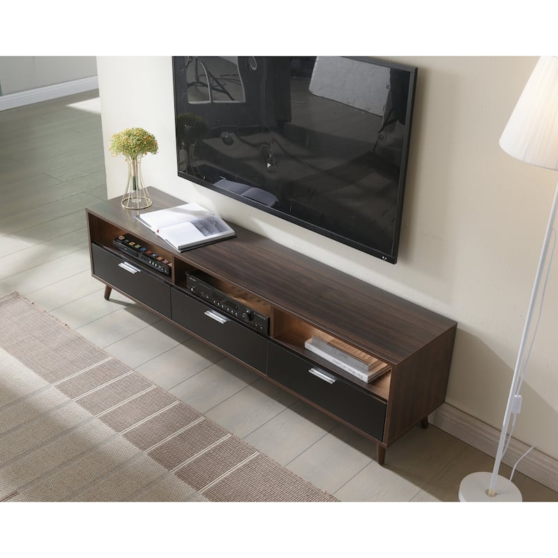 Storage TV Entertainment Center w/ LED Media Console Bed