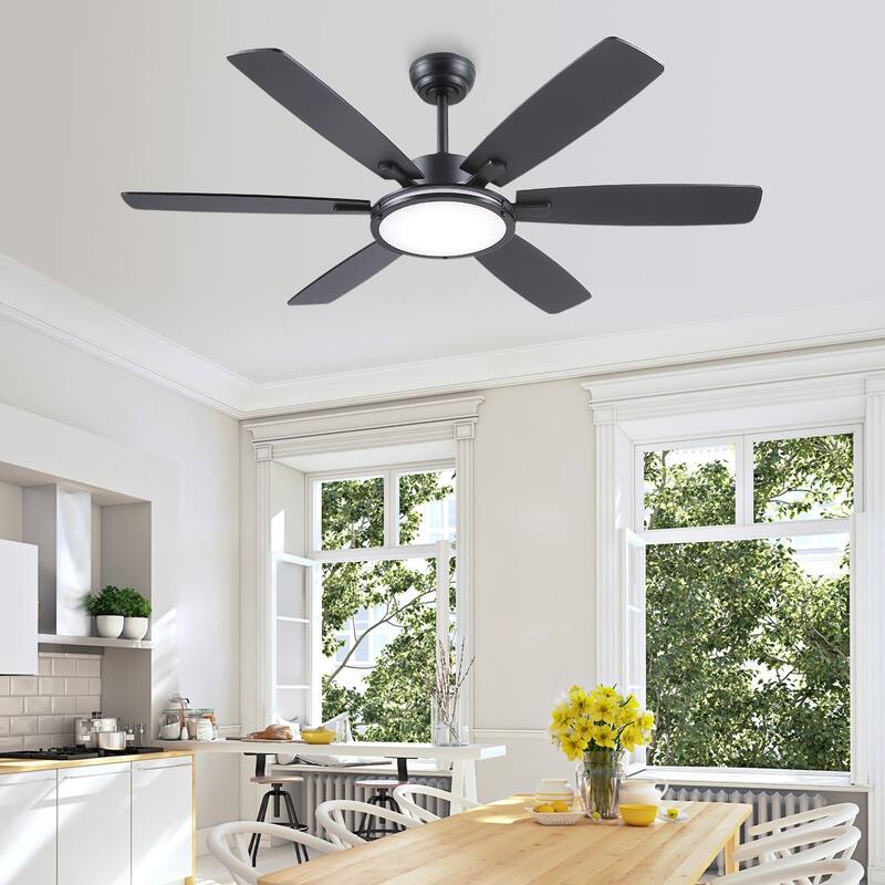 52" Ceiling Fan with Light and Remote,3 Color LED Light,Retracable Blades - 52 Inches
