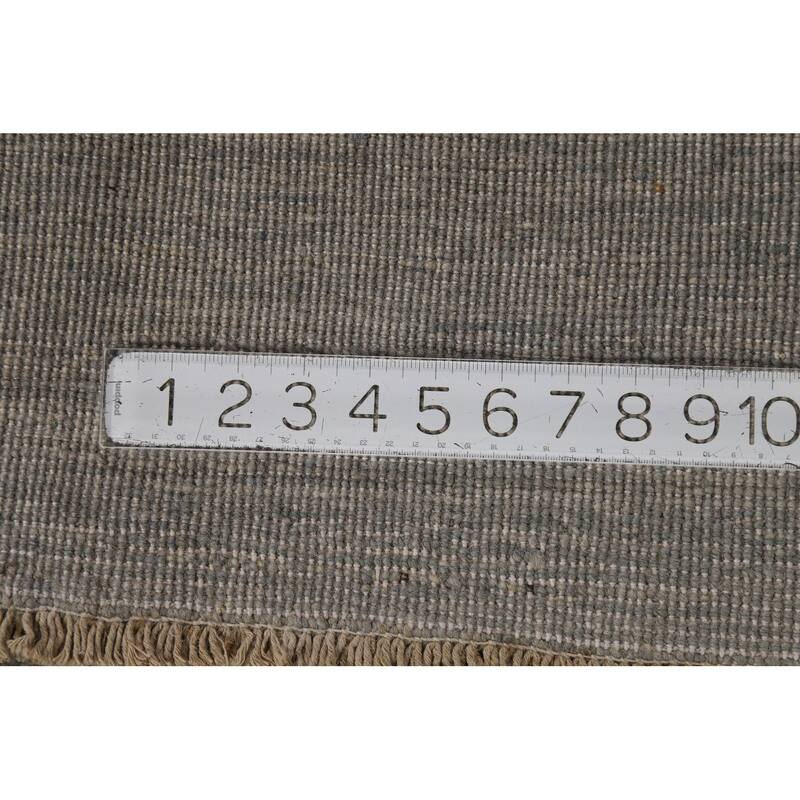 Striped Gray Gabbeh Modern Rug Handmade Wool Carpet - 3'3" x 4'6"