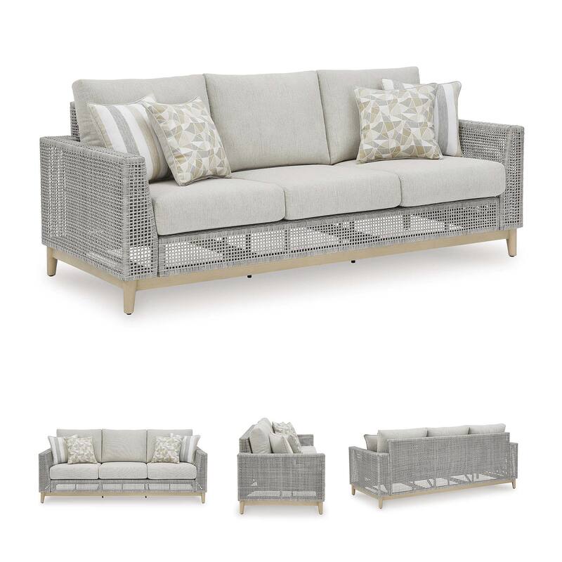 Signature Design by Ashley Seton Creek Gray Outdoor Sofa with Cushion - 82.63" W x 36.25" D x 35.88" H