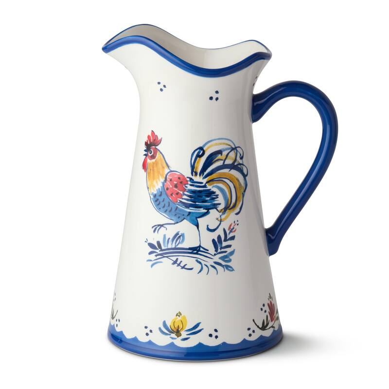 Certified International French Rooster 96 oz. Pitcher - 8.50"L x 6.50"W x 11.25"H