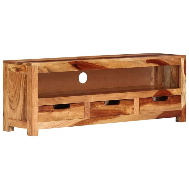 vidaXL TV Stand 43.3"x11.8"x15.7" Solid Wood Acacia - 43.3" x 11.8" x 15.7"