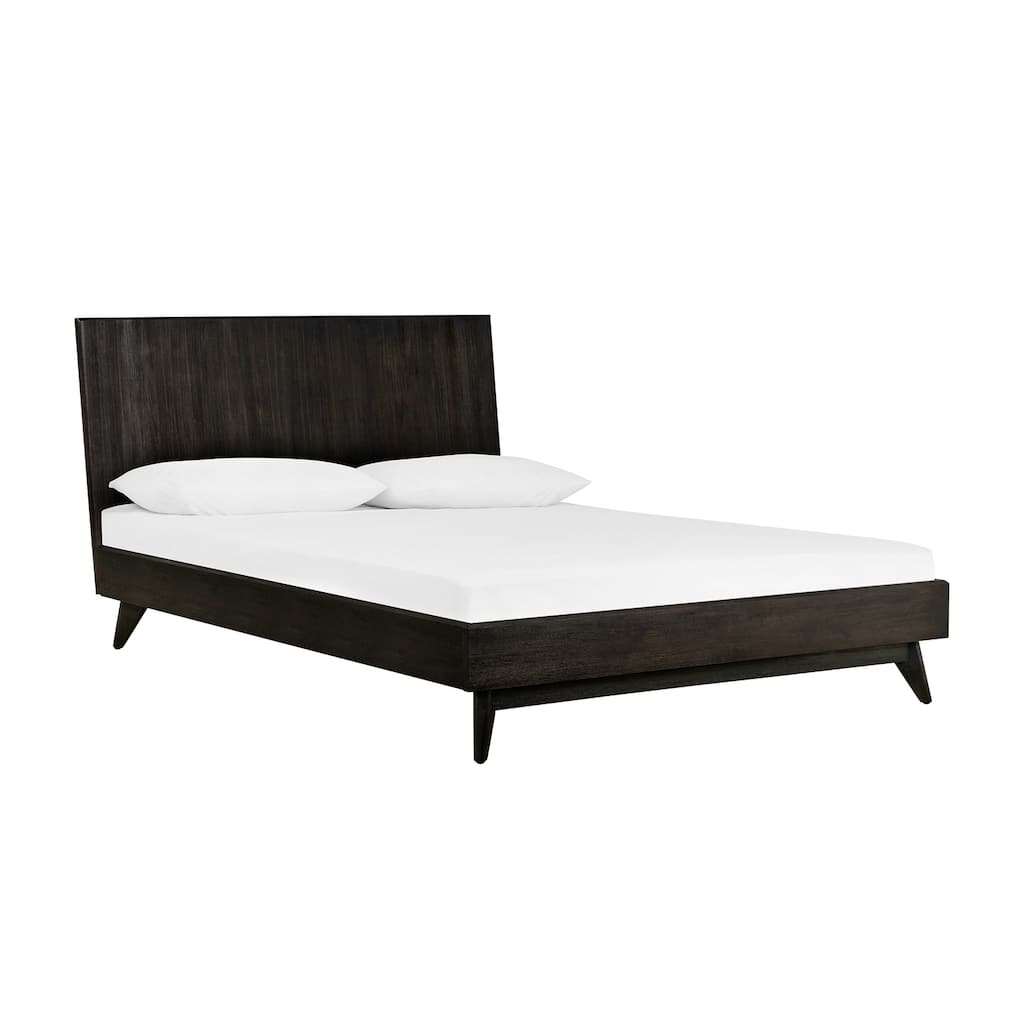 Acacia Platform Bed - Modern Wood Slat Bed Frame - Low Profile Bed - Bedroom Furniture