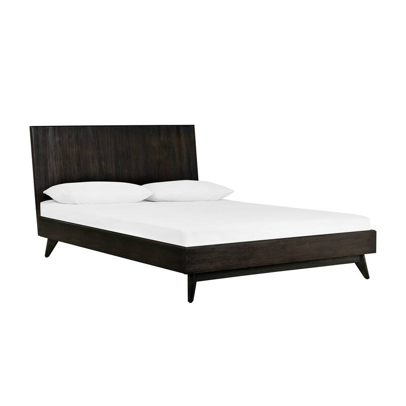 Acacia Platform Bed - Modern Wood Slat Bed Frame - Low Profile Bed - Bedroom Furniture