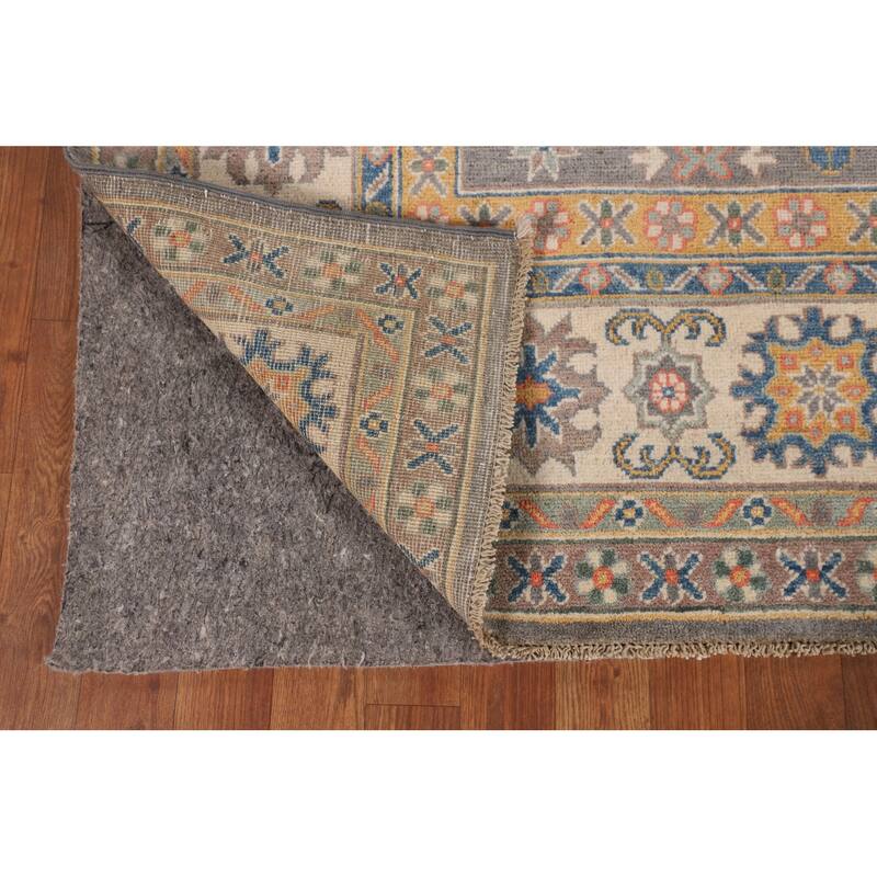 Ray Geometric Kazak Oriental Area Rug Hand-Knotted Wool Carpet - 6'7" x 9'8"