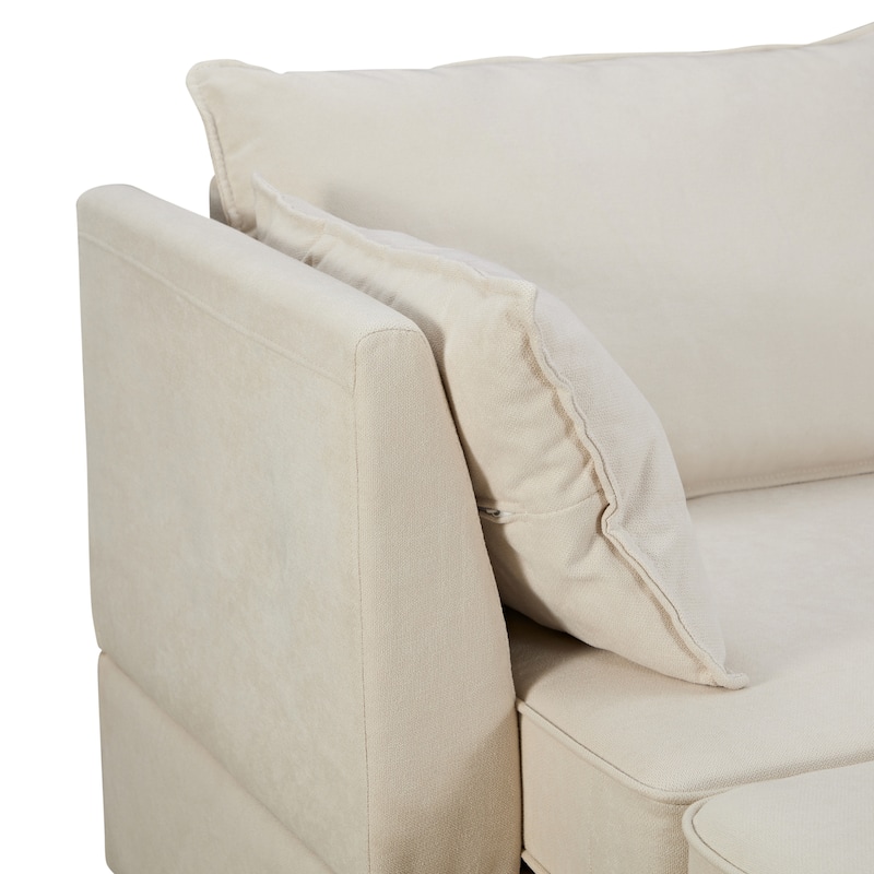115.1'' Large U-Shape 6 Seater Modular Sectional Sofa with Convertible Chaise, Storage Under Each Seat