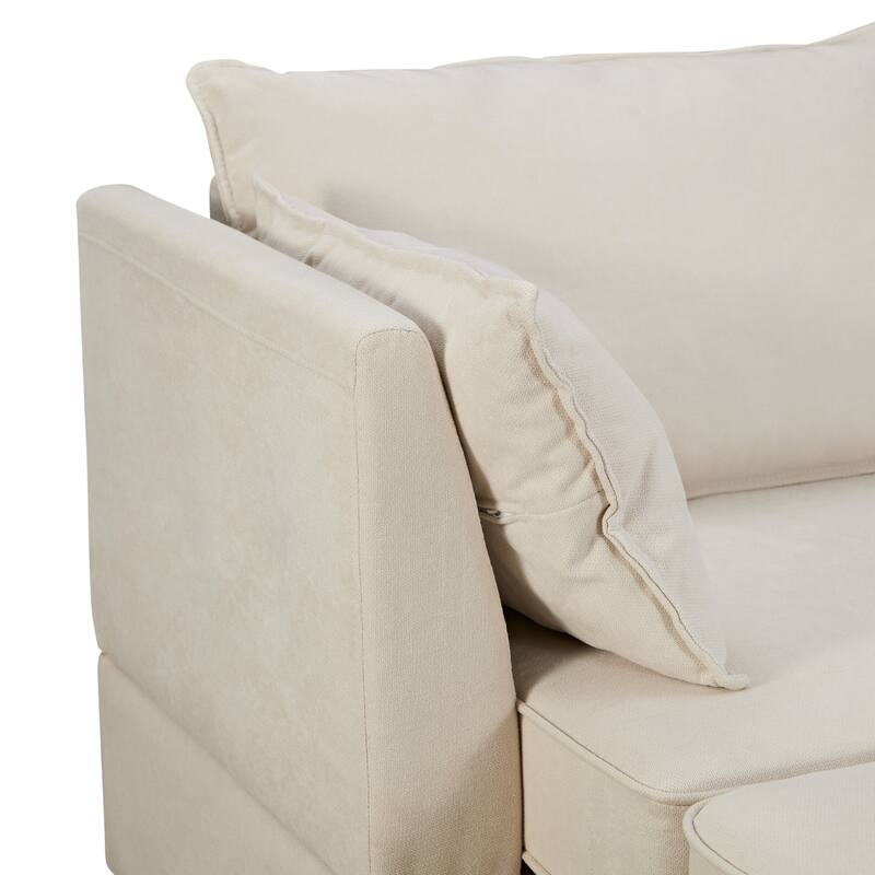 U-Shaped Convertible Sofa with Storage Seats, Reversible Chaise for Living Room