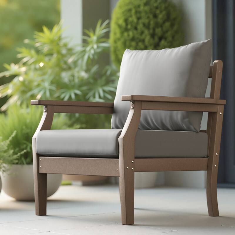 Kamas Outdoor Patio Club Chair - Tan Frame