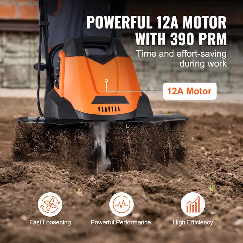 Electric Tiller Rototiller for Garden Lawn Soil Digging