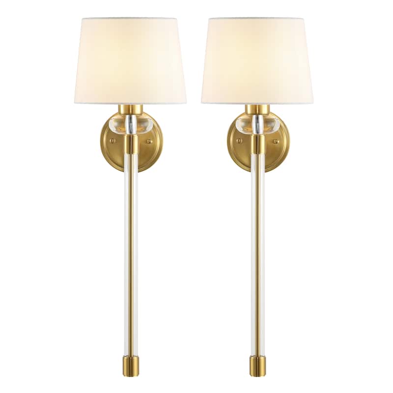 SAFAVIEH Lighting Athene 9-inch Wall Sconce with Bulbs (Set of 2) - 8 in. W x 9 in. D x 26 in. H