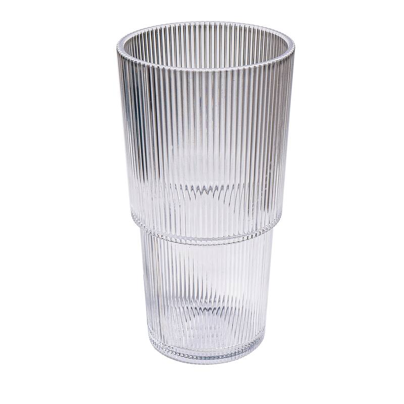 Abode Homewares Fine Ribbed Acrylic Drinking Glass - Set of 6