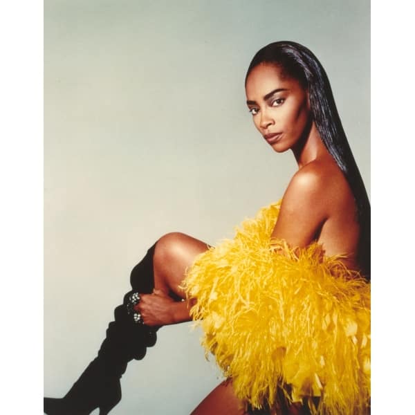 Jody Watley Posed Naked in Yellow Fur Photo Print - Bed Bath & Beyond
