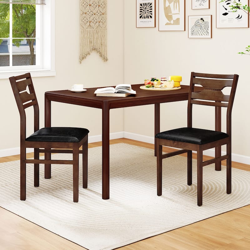 Gymax Dining Chair Set of 4 w/ Rubber Wood Frame Padded Seat Curved