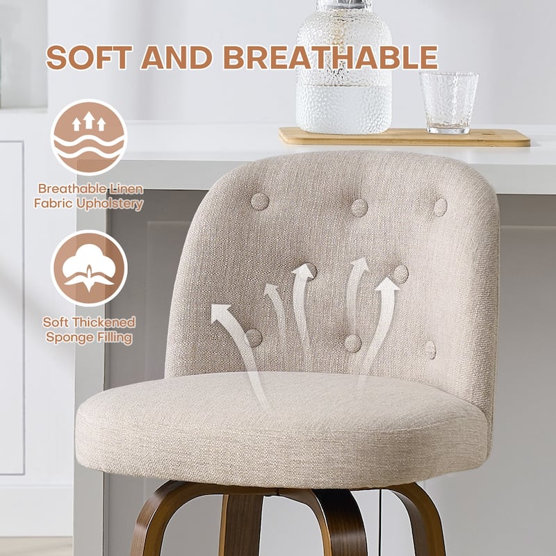26"/29" Swivel Bar Stools/ Counter Stool with Bentwood Legs