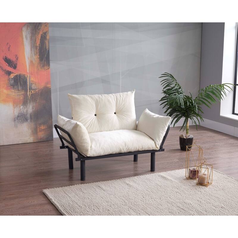 Beliza Flared Arms Modern Comfortable With Removable Cushions - Cream