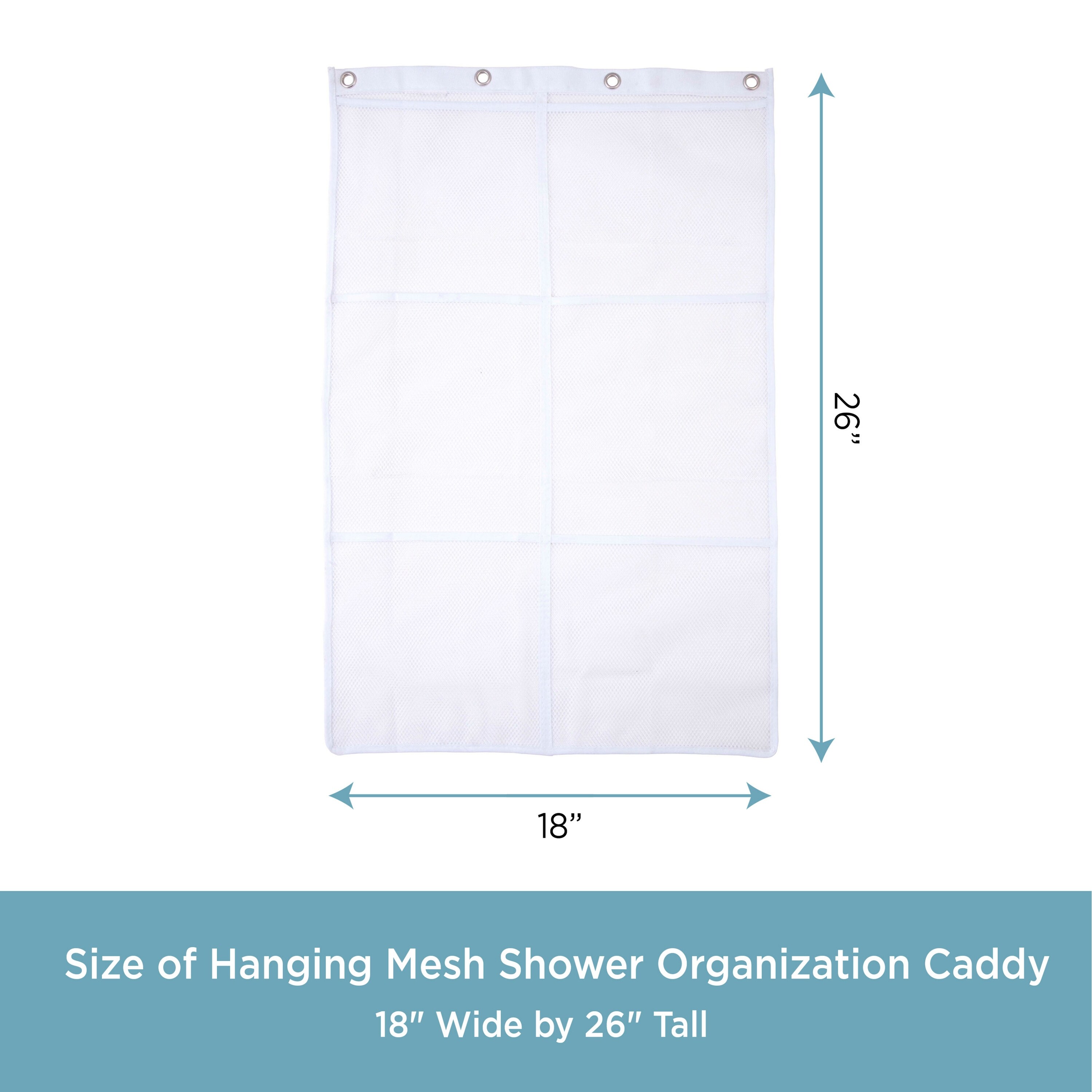 Kenney®4-Pocket Hanging Mesh Suction Shower Organization Caddy, White