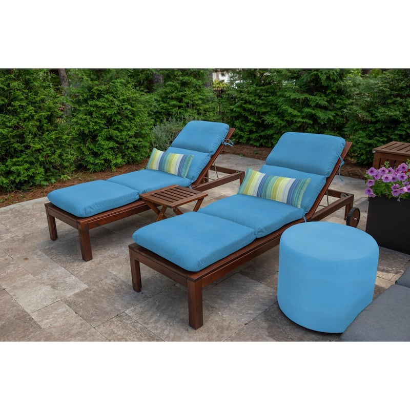 Sunbrella Stripe Fabric 1-Piece Indoor/Outdoor Lumbar Pillow, 22"W x 9"L, Maxim Classic - 22"W x 9"L