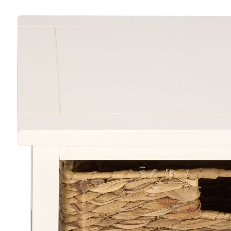 SAFAVIEH Evaline Distressed Black 3 Wicker Basket Storage Unit - 17.3" x 13.4" x 29.5" - 17"W x 13"D x 30"H