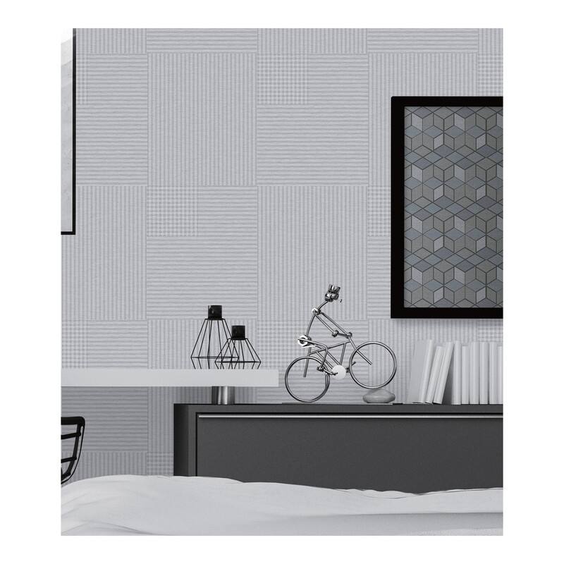 Advantage Ronald Off-White Squares Wallpaper - 21 x 396 x 0.025