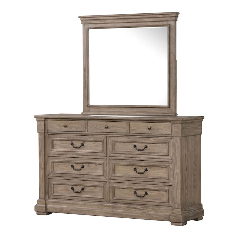 Furniture of America Wacine 5-Piece Weathered Grey Solid Wood Panel Bedroom Set