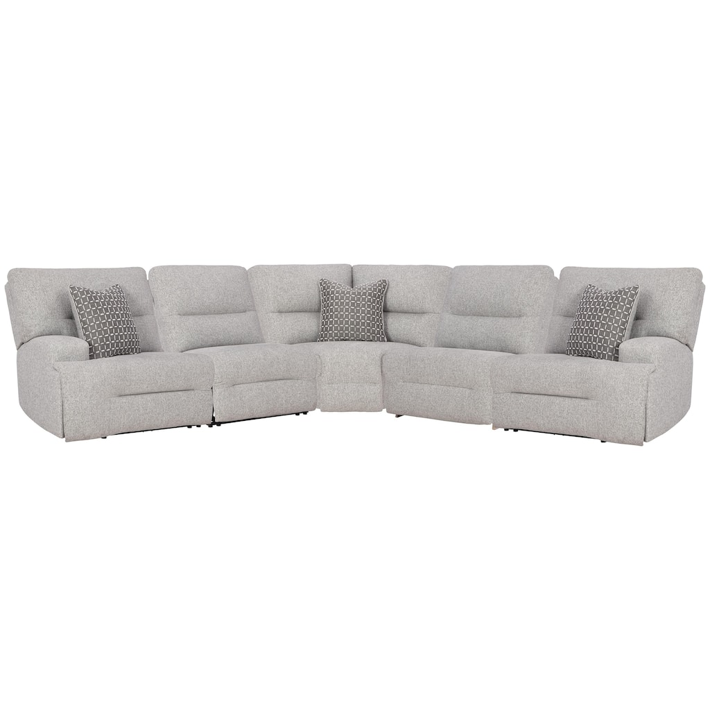 Signature Design by Ashley Acklen Place Gray 5-Piece Power Reclining Sectional - 124"W x 124"D x 42"H