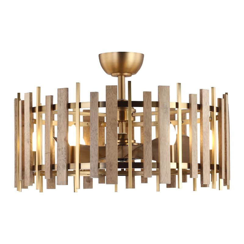 Ceiling Fan 31" Perimost 3-Blade Downrod Mount Gold LED