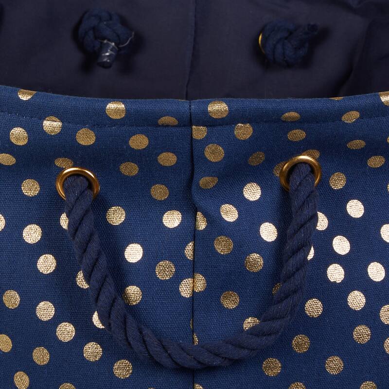 Polyester Bin Dots, Gold-Black Rectangle Medium 16x10x12 - 16x10x12"