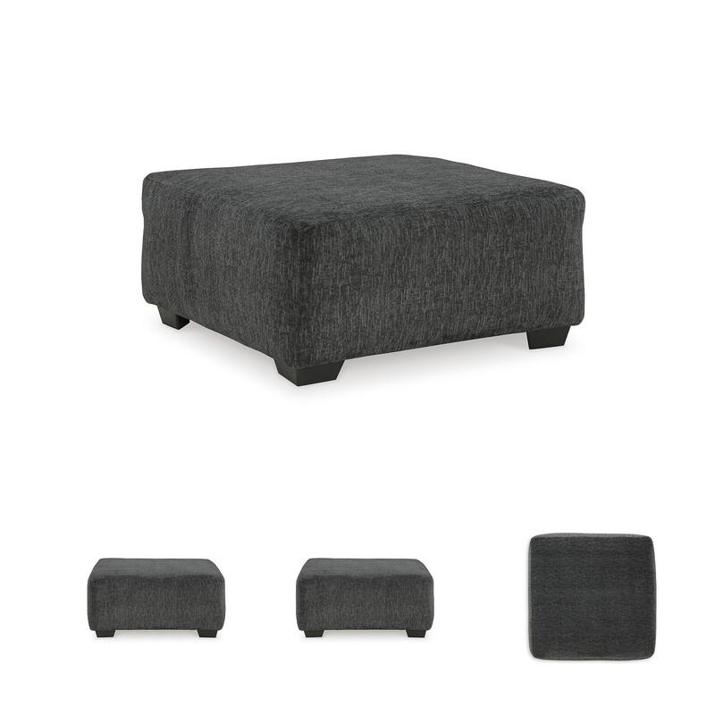 Signature Design by Ashley Biddeford Black/Gray Oversized Accent Ottoman