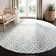 preview thumbnail 3 of 151, SAFAVIEH Handmade Chatham Alwine Moroccan Modern Wool Rug 6' x 6' Round - Blue/Ivory